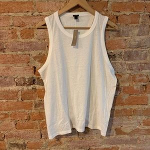 NWT J Crew White Tie Back Tank Top in Cotton Blend